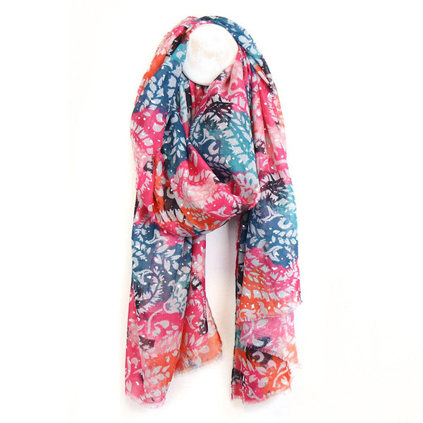Blue & Pink Paisley Repreve Scarf