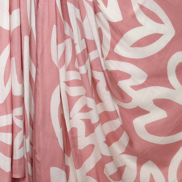 Bamboo Pink & White Leaf Scarf