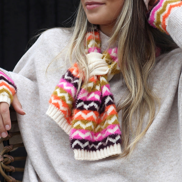 Autumnal Brights Chevron Pull Through Scarf