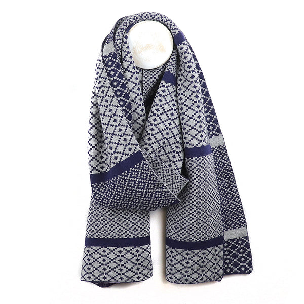 Navy Mixed Scandi Scarf