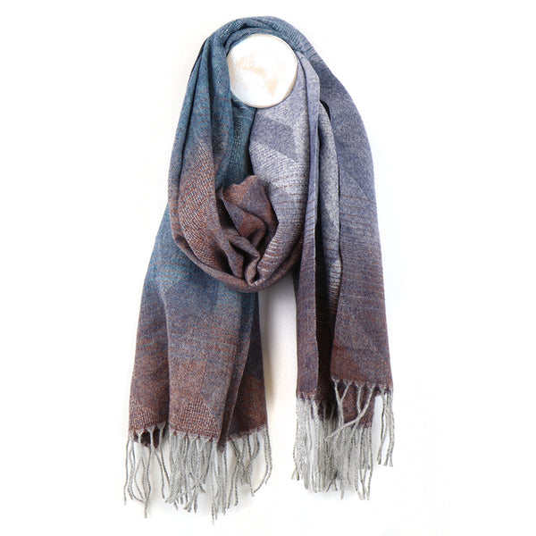 Blue Mix Chevron Winter Scarf