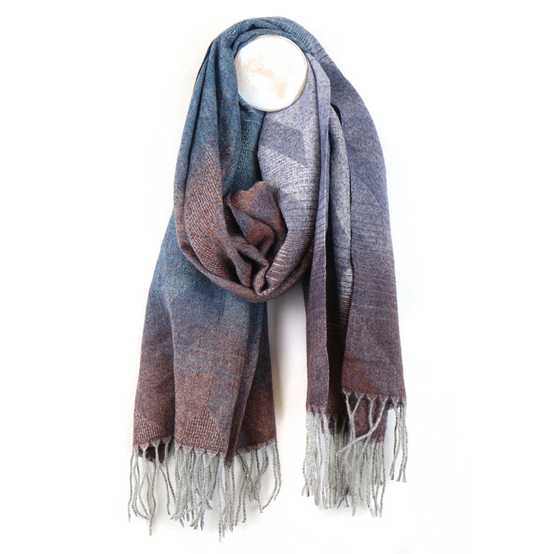 Blue Mix Chevron Winter Scarf