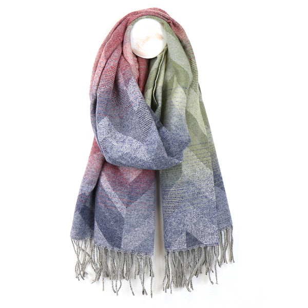 Pink/Blue Chevron Winter Scarf