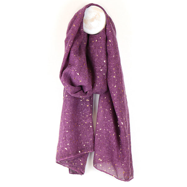 Light Plum Gold Fleck Scarf