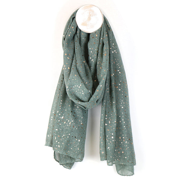 Sage Green Gold Fleck Scarf