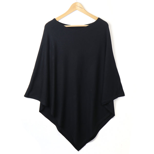 Black Fine Knitted Poncho