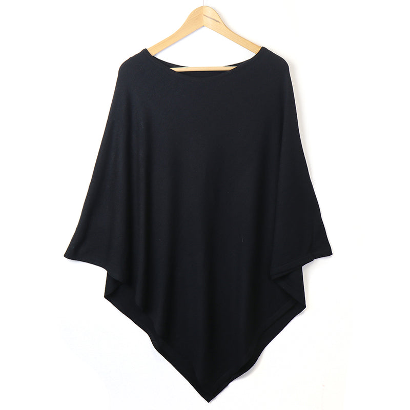 Black Fine Knitted Poncho