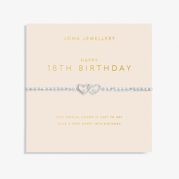 'Happy 18th Birthday' Silver Bracelet