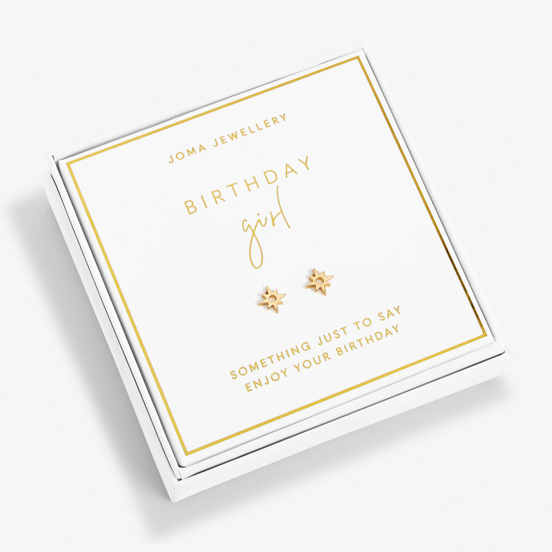 'Birthday Girl' Gold Earrings