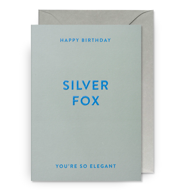 Silver Fox Birthday Card