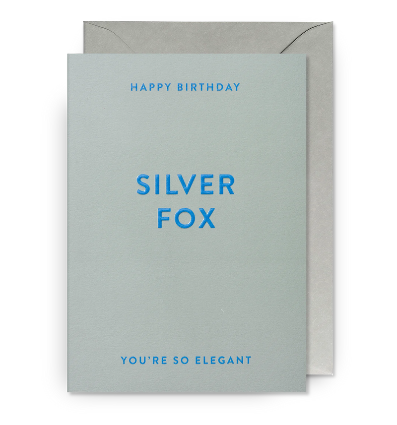 Silver Fox Birthday Card