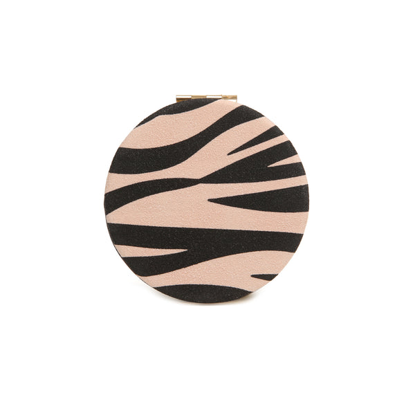Round Compact Mirror - Zebra