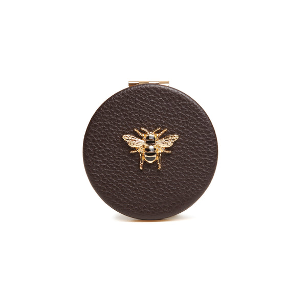 Round Compact Mirror - Chocolate