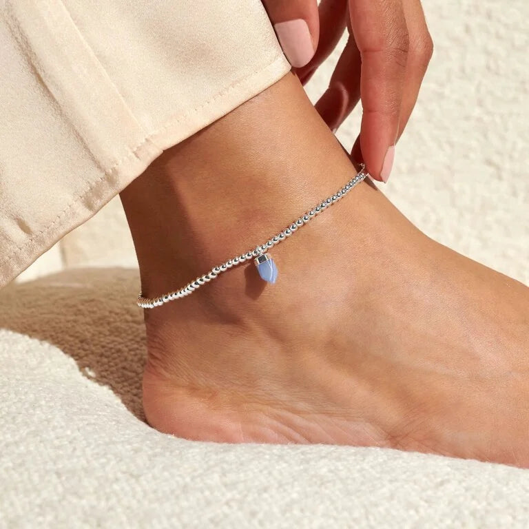 Blue Agate Crystal Anklet
