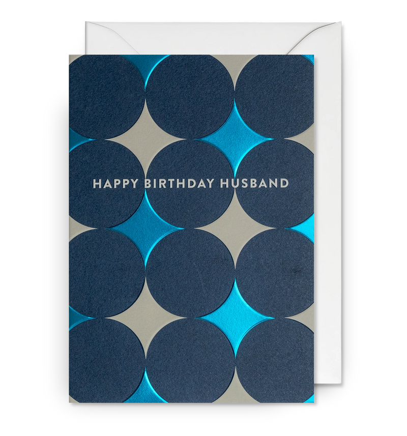 Happy Birthday Husband Graphic Patterned Greeting Card