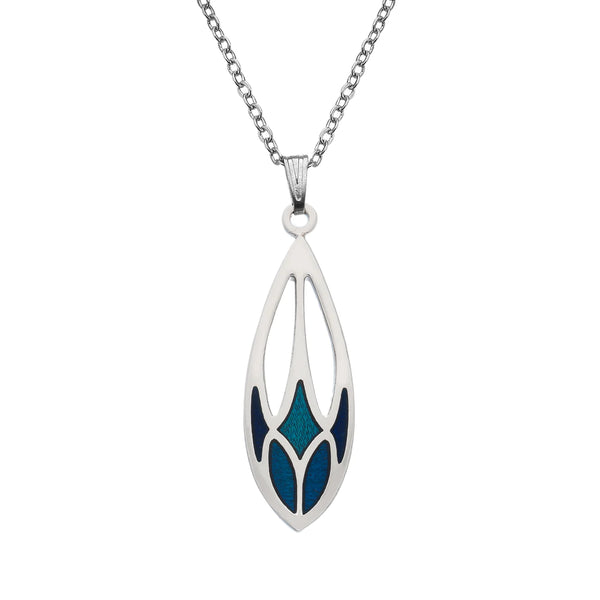 Blue Mackintosh Rosebud Pendant