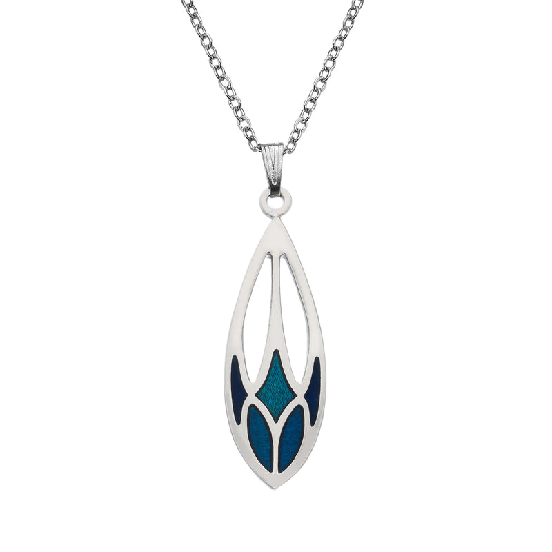 Blue Mackintosh Rosebud Pendant