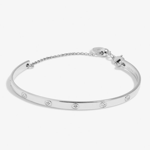 Cubic Zirconia Bangle Bracelet Bar In Silver Plating