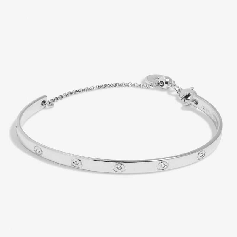 Cubic Zirconia Bangle Bracelet Bar In Silver Plating