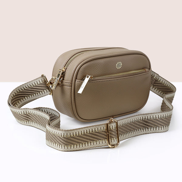 Buff Camera Bag With Buff Woven Strap