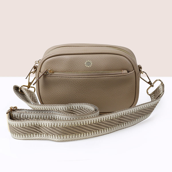 Buff Camera Bag With Buff Woven Strap