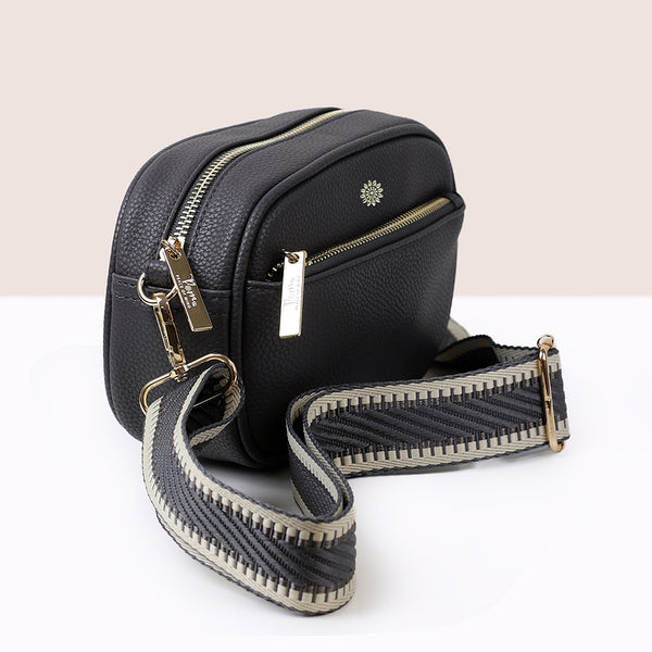 Charcoal Camera Bag With Charcoal Woven Strap