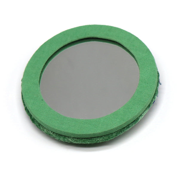 Green Velvet Badger Pocket Mirror