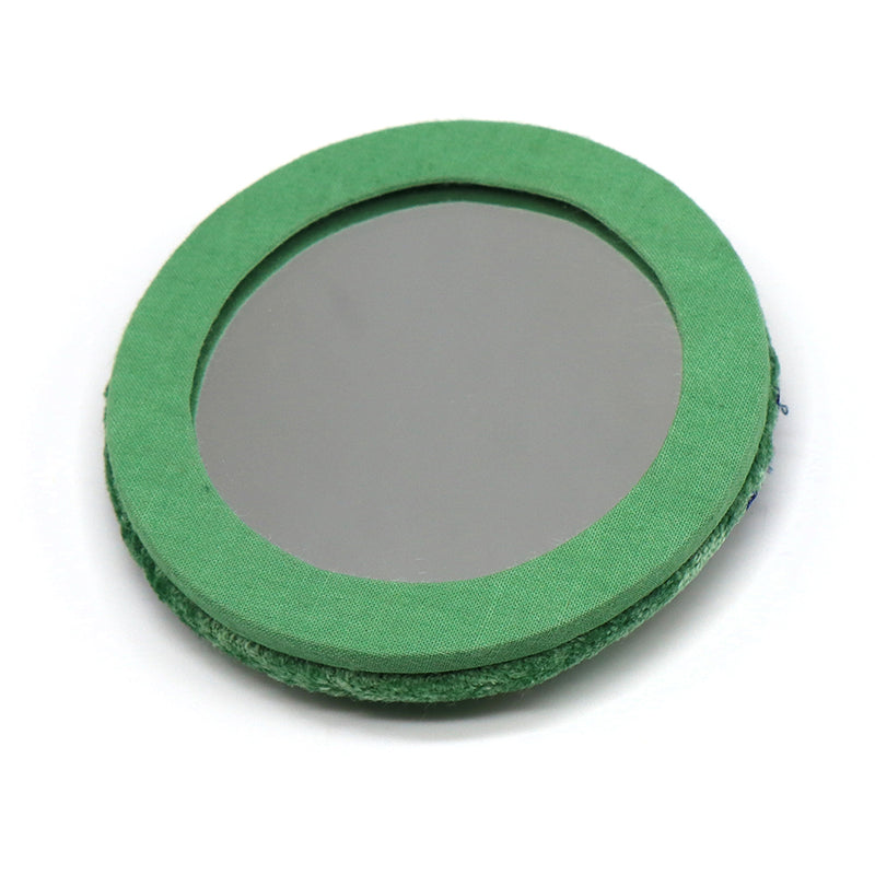 Green Velvet Badger Pocket Mirror