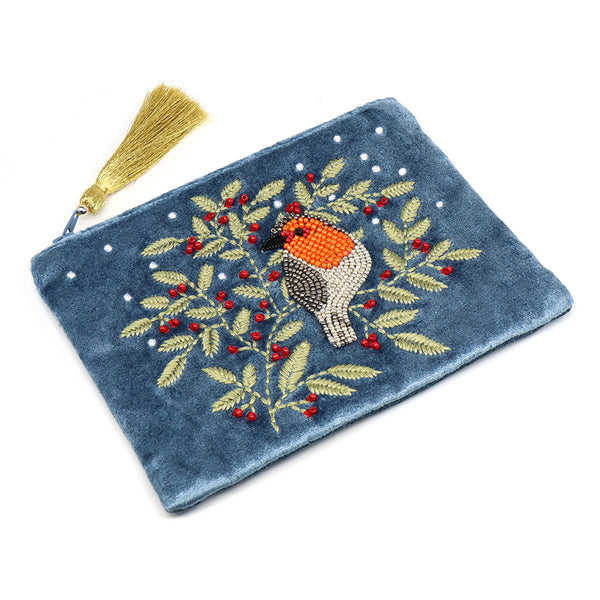 Dusky Blue Robin Purse