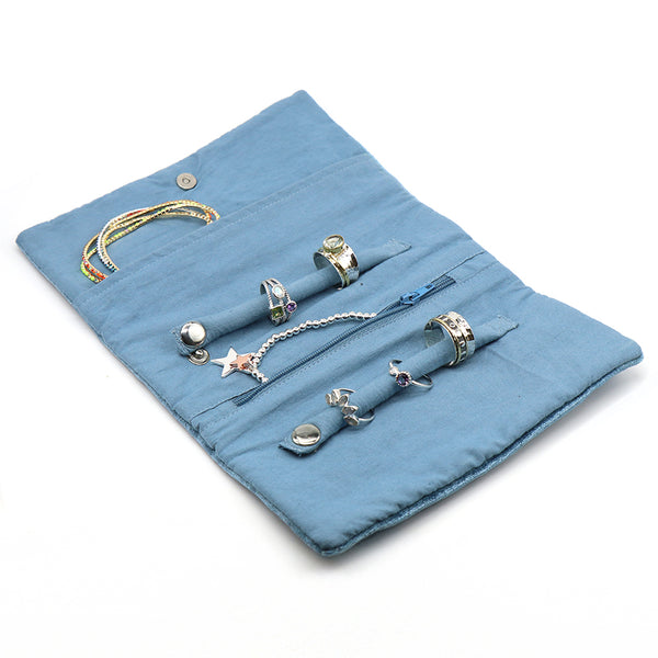 Dusky Blue Robin Jewellery Roll