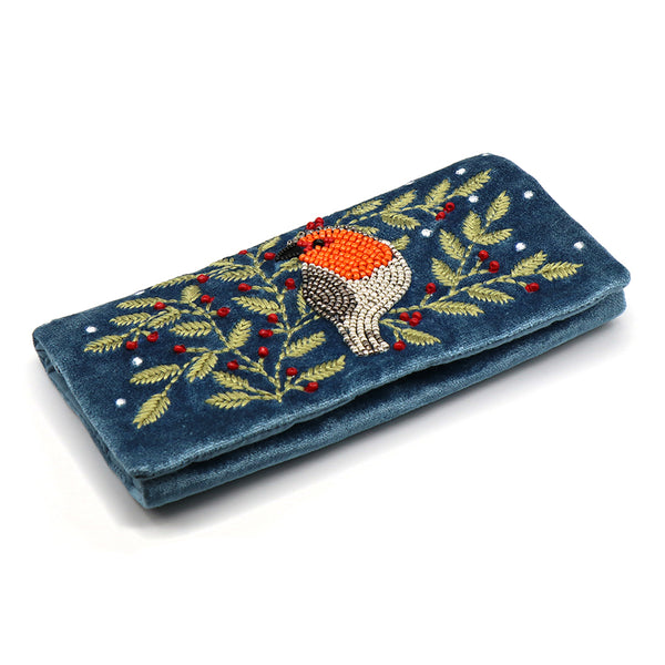 Dusky Blue Robin Jewellery Roll