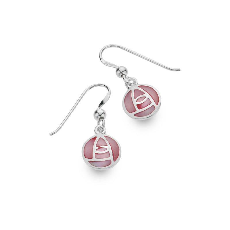 Mackintosh Pink & Mother Of Pearl Rose Earrings