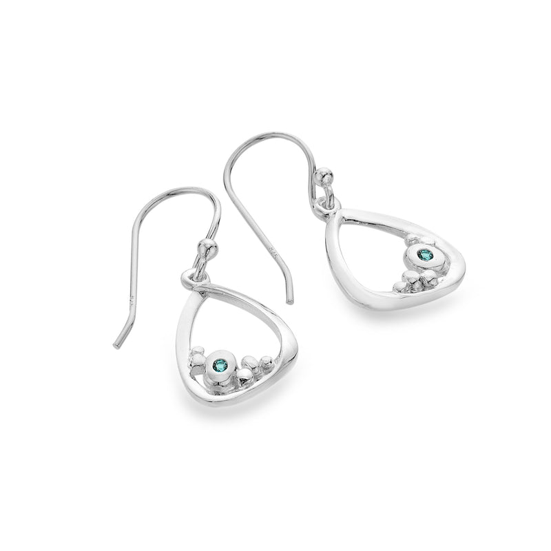 Organic Shaped Blue Topaz Earrings