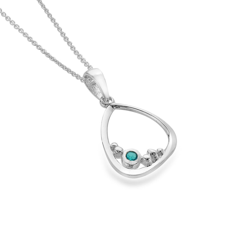 Organic Shaped Blue Topaz Pendant