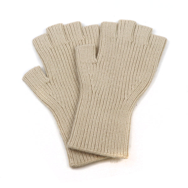 Cream Fingerless Gloves