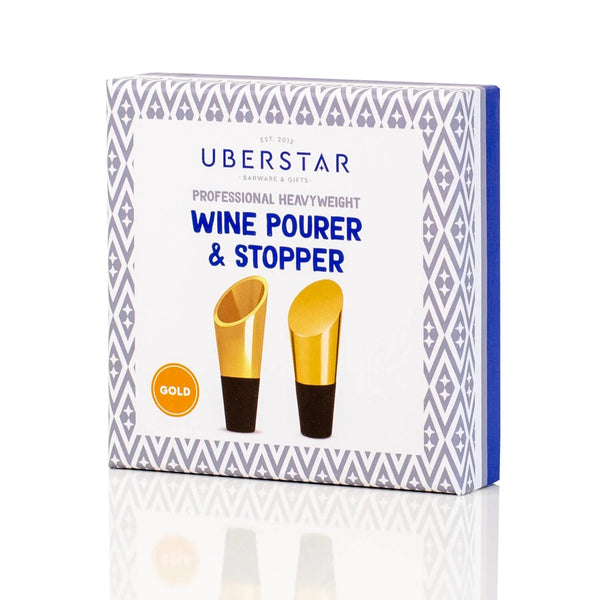 Heavyweight Wine Pourer and Stopper - Gold