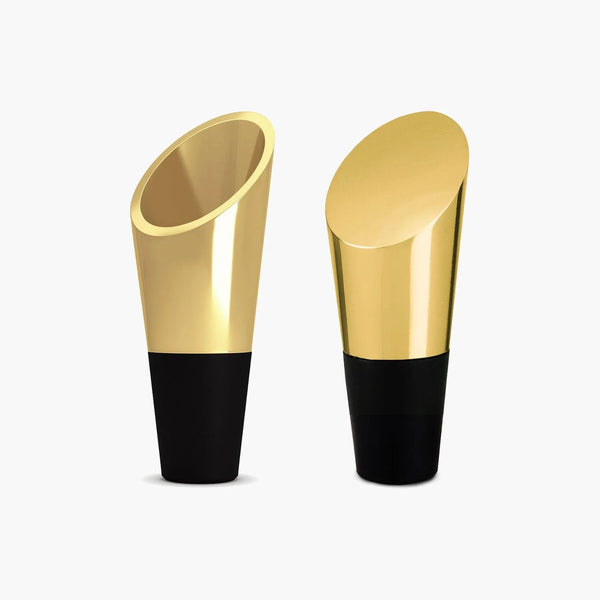 Heavyweight Wine Pourer and Stopper - Gold