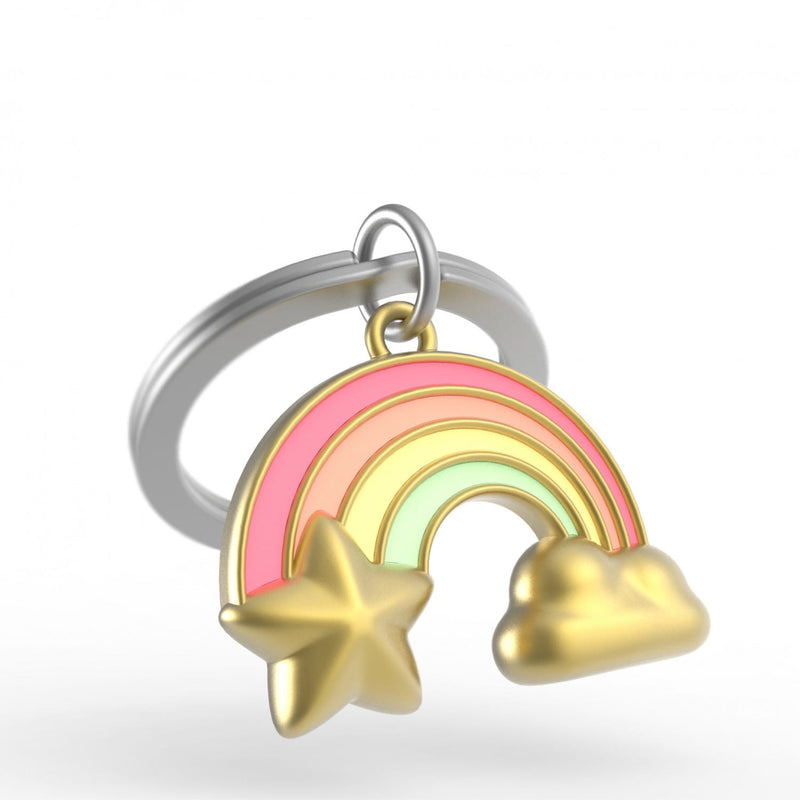 Pastel Rainbow With Cloud Keyring