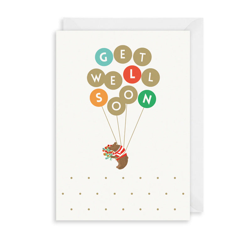 Get Well Balloons Greetings Card