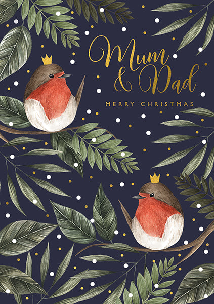 Mum And Dad Robins Card