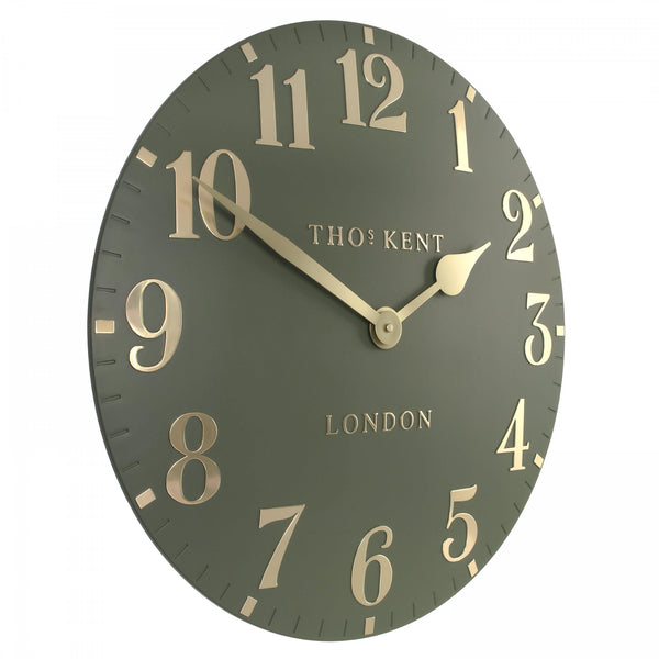 20" Arabic Wall Clock - Lichen Green