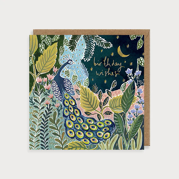 Peacock Birthday Wishes Card