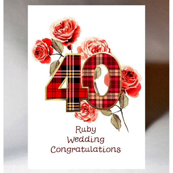 Ruby Wedding Anniversary Card