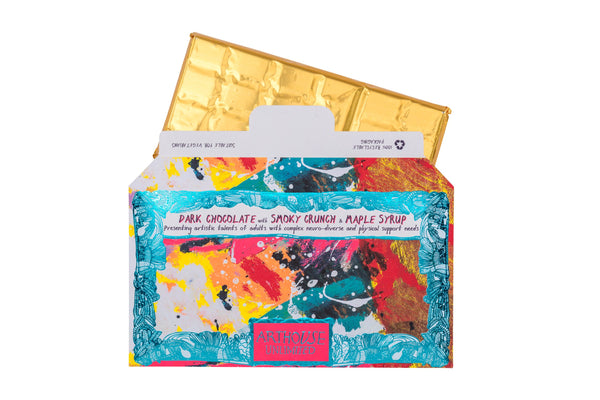 Adventurous Dark Chocolate with Smoky Crunch and Maple Syrup