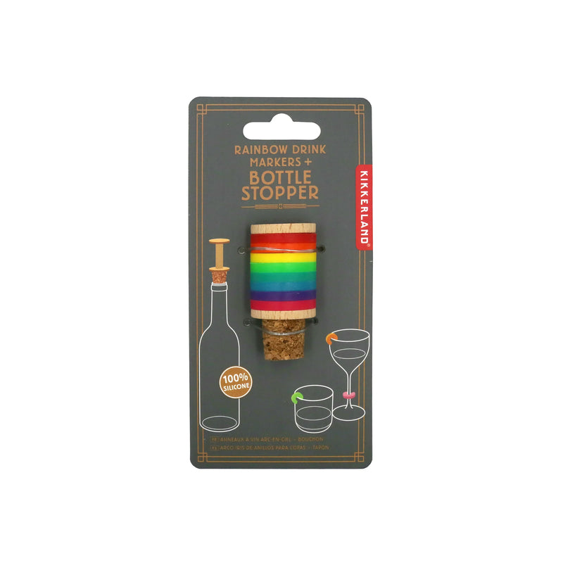 Rainbow Wine Rings & Drinks Stopper
