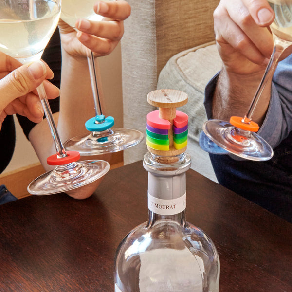 Rainbow Wine Rings & Drinks Stopper