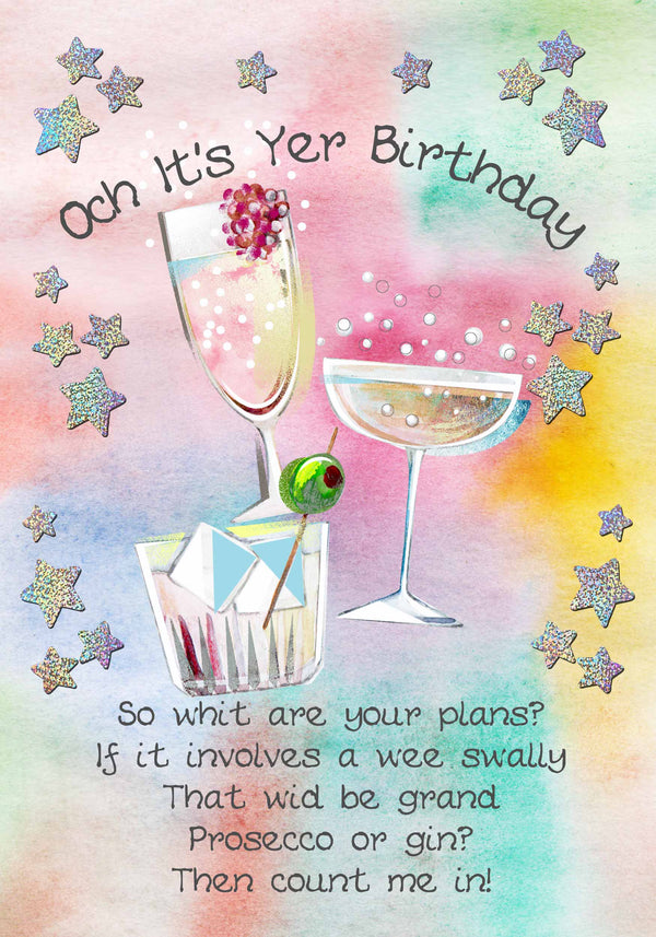 Birthday Prosecco Or Gin Card