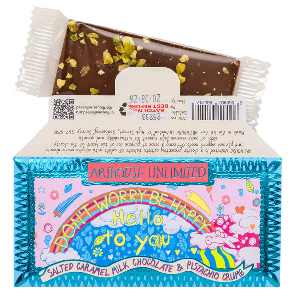Be Happy Mini Salted Caramel Milk Chocolate & Pistachio Crumb
