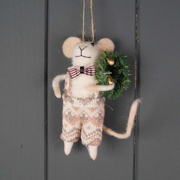 Hanging Felt Mouse Decoration