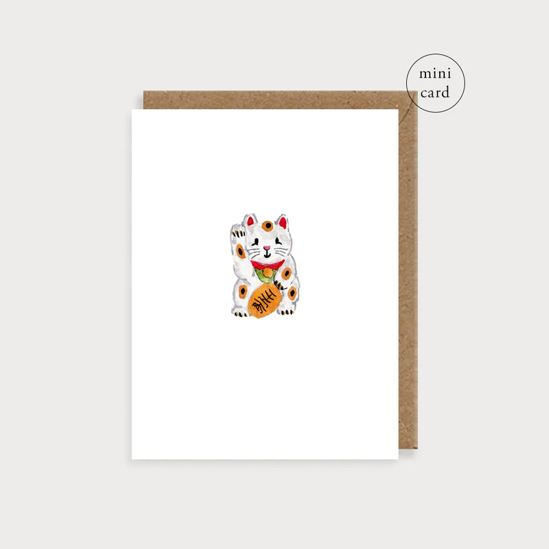 Cat Mini Card Lucky Cat Mini Card – Gibsons of Haddington